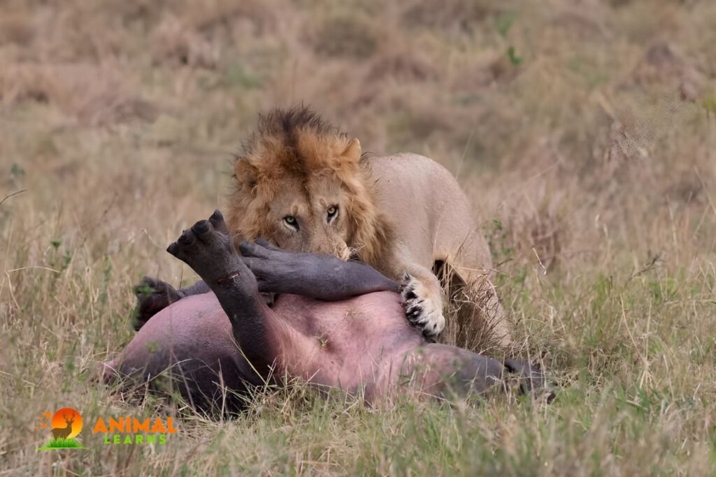 How do lions hunt